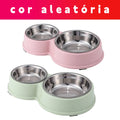 Comedouro e Bebedouro Duplo em Aço Inoxidável para Cães e Gatos - Base Antiderrapante