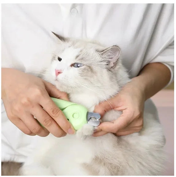 Cortador de Unhas para Cães e Gatos - Proteção Antivoo, LED e Lixa Integrada