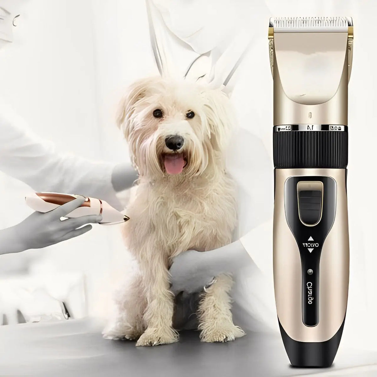Máquina de Tosa Profissional para Pets - Baixo Ruído, Sem Fio, com 4 Pentes Guia