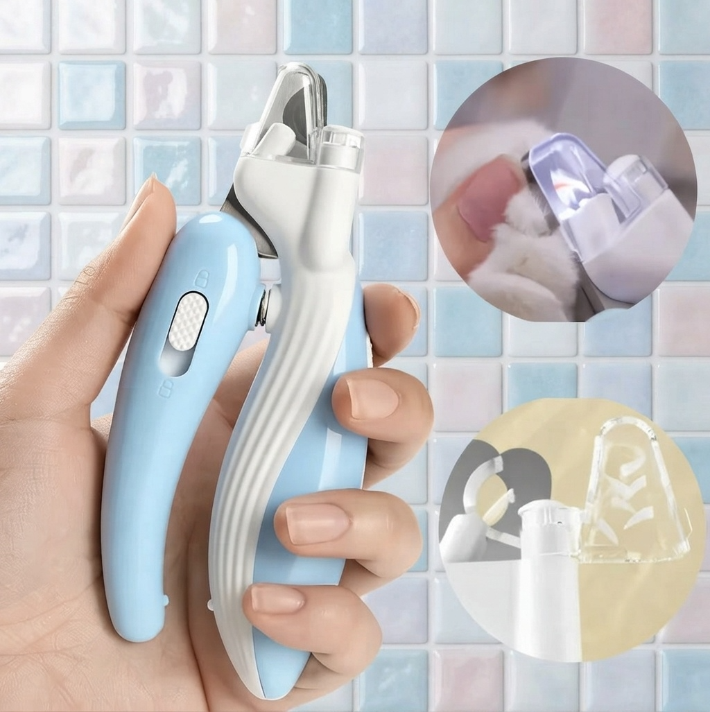 Cortador de Unhas Profissional para Pets com Luz LED