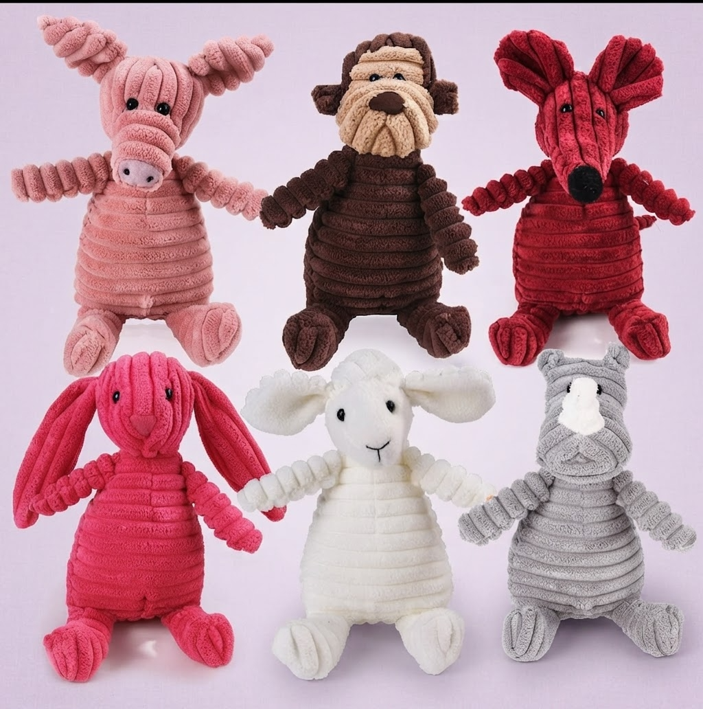 Brinquedo de Pelúcia para Cães - Macaco e Porquinho