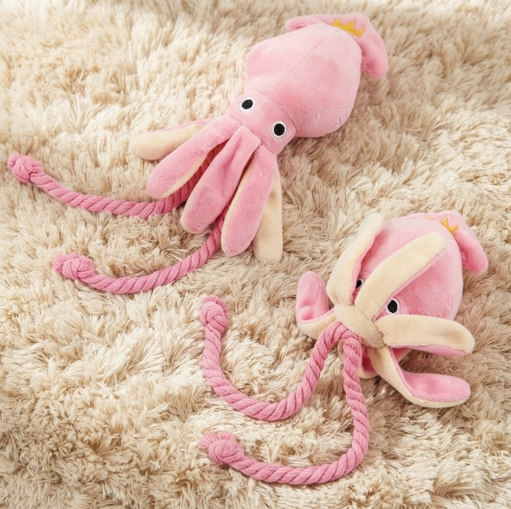 Brinquedo Polvo de Corda com Som para Cães e Gatos