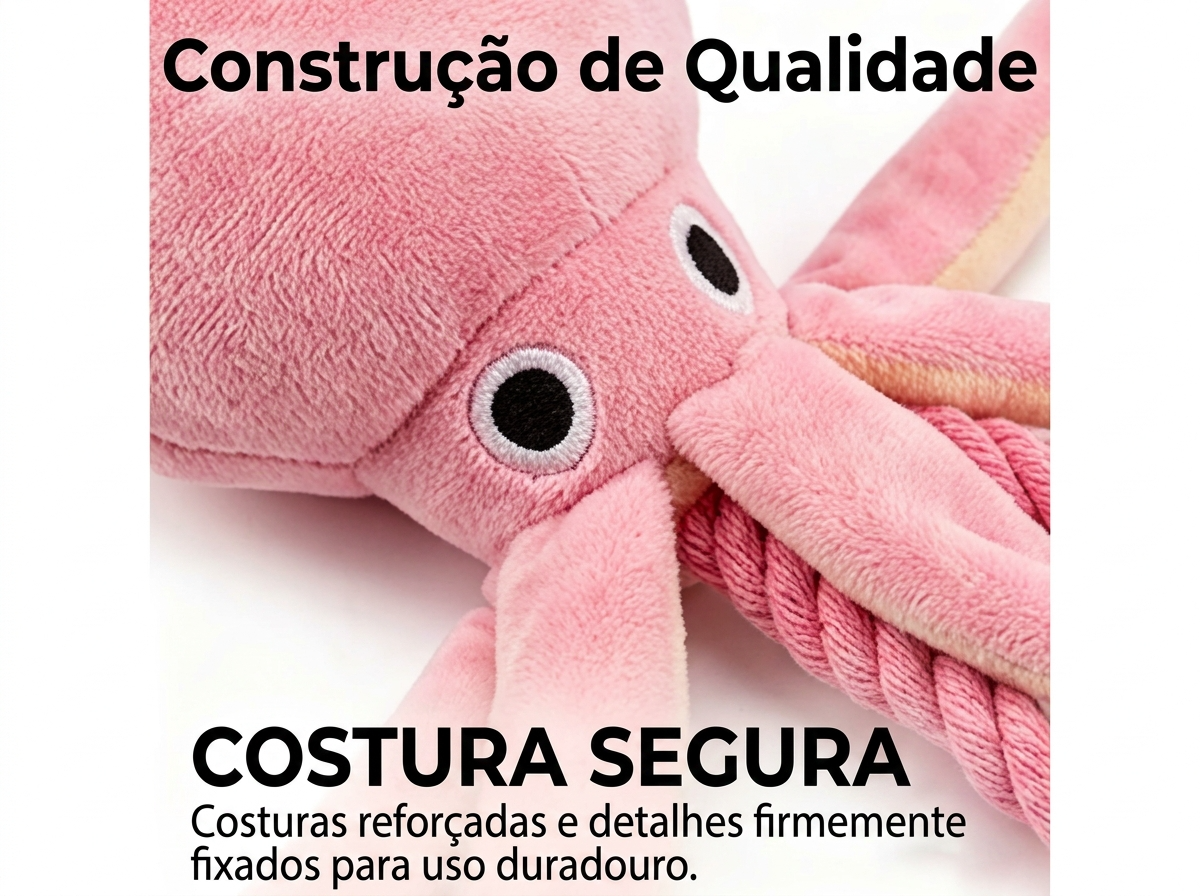 Brinquedo Polvo de Corda com Som para Cães e Gatos