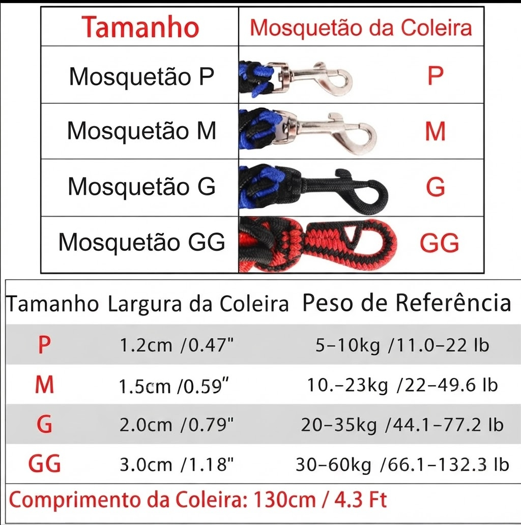 Guia de Nylon Trançada para Cães