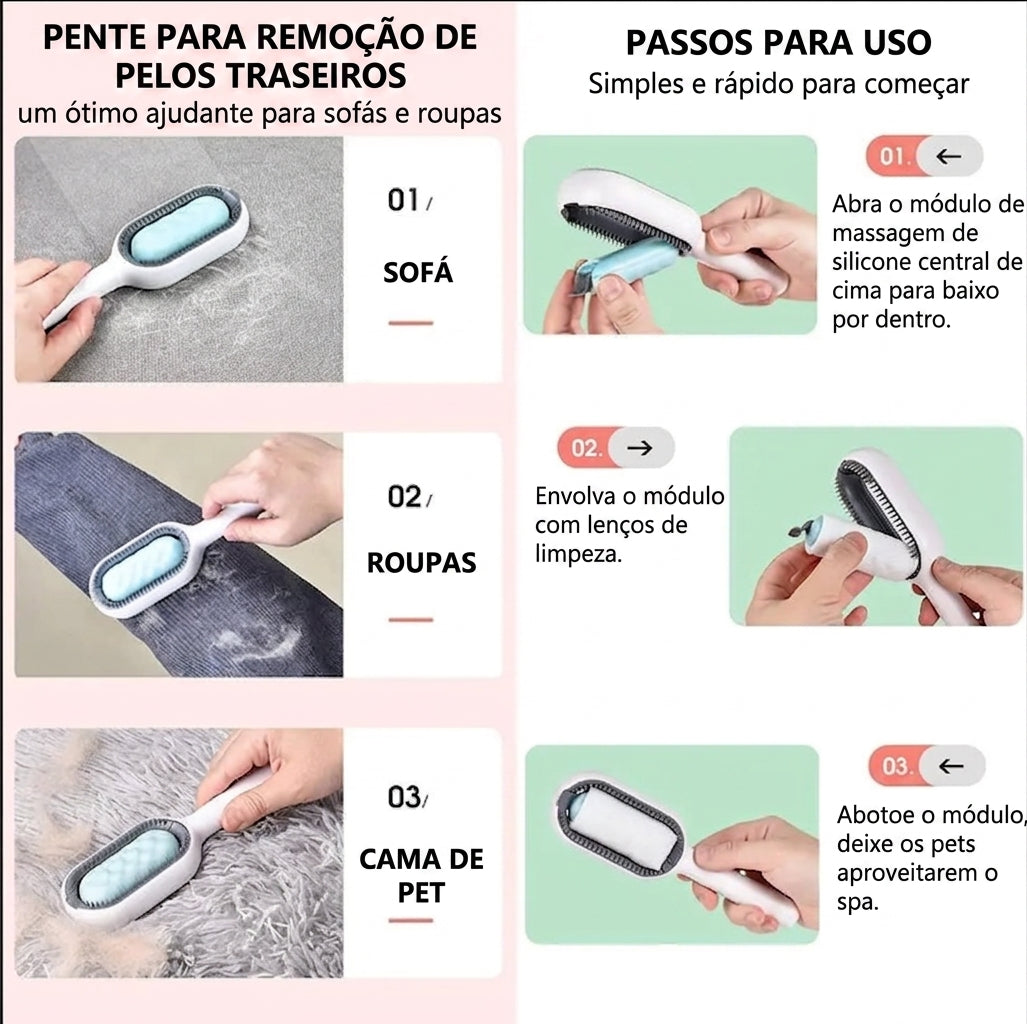Escova  Removedora De Pelos Para Cães e Gatos