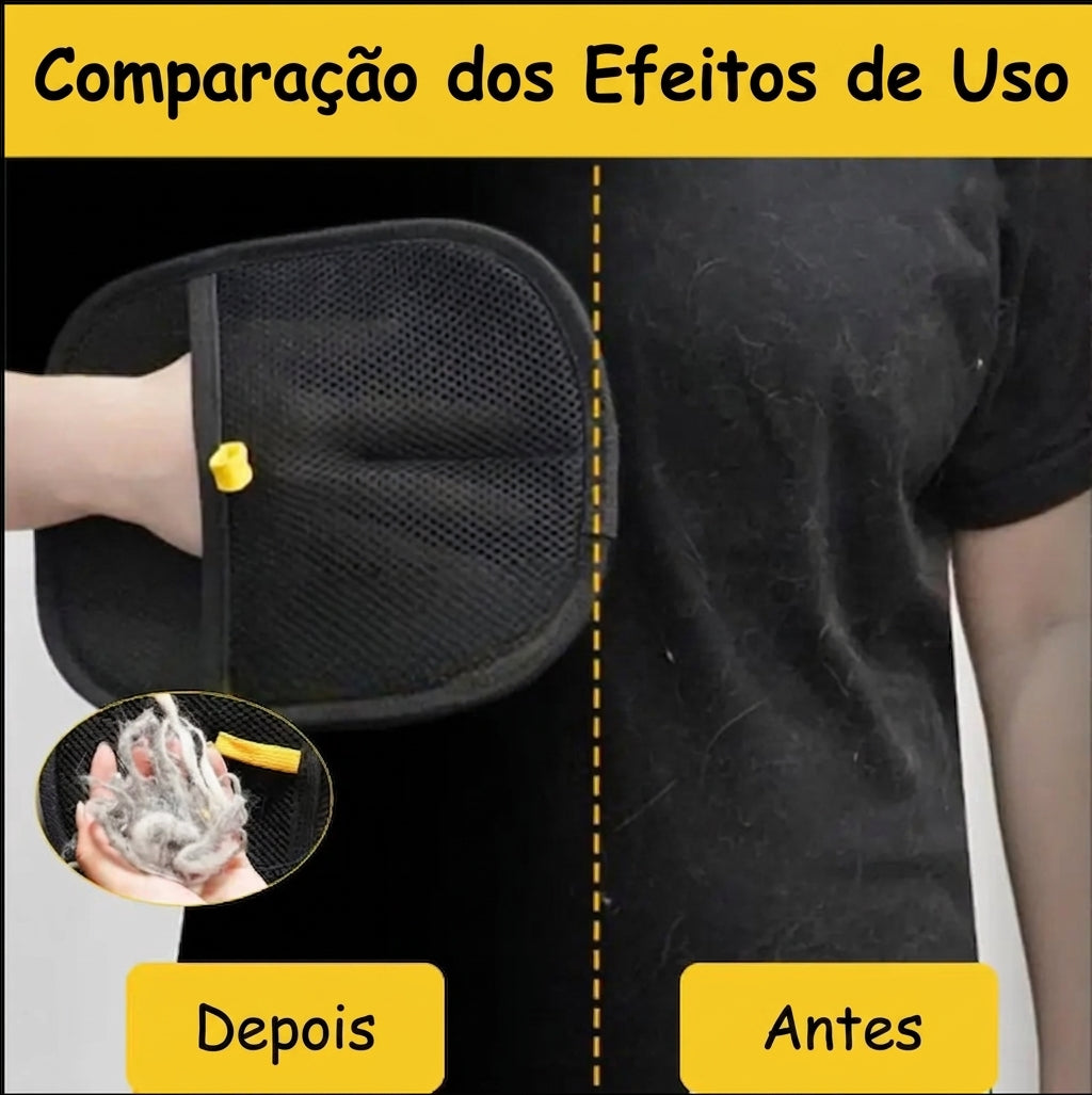 Luva Removedora de Pelos de Pets - Escova Dupla Face para Cães e Gatos, Reutilizável