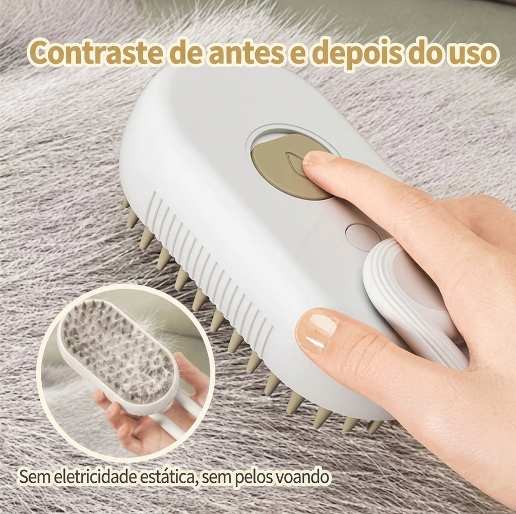 Escova A Vapor 3 Em 1 Pet Removedor Pelos Para Gatos E Cães