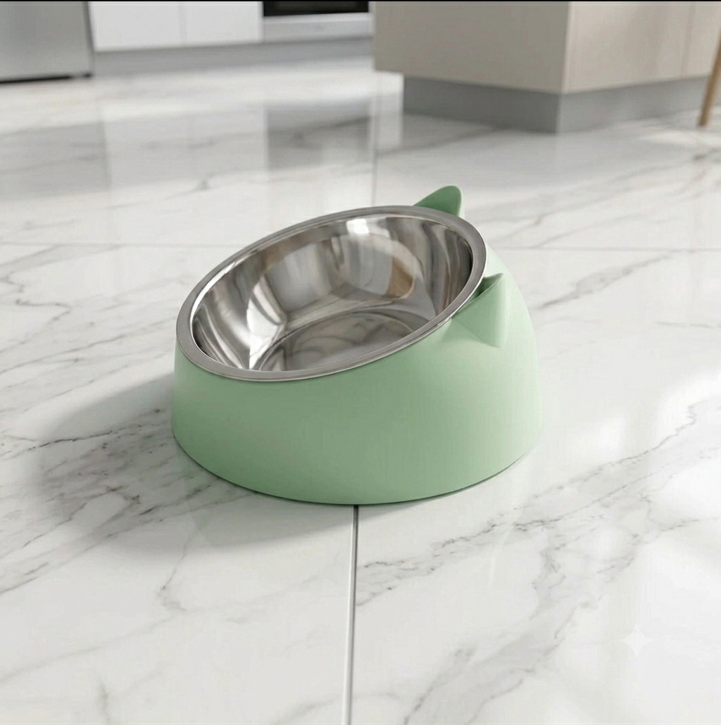 Comedouro Elevado Inclinado para Cães e Gatos