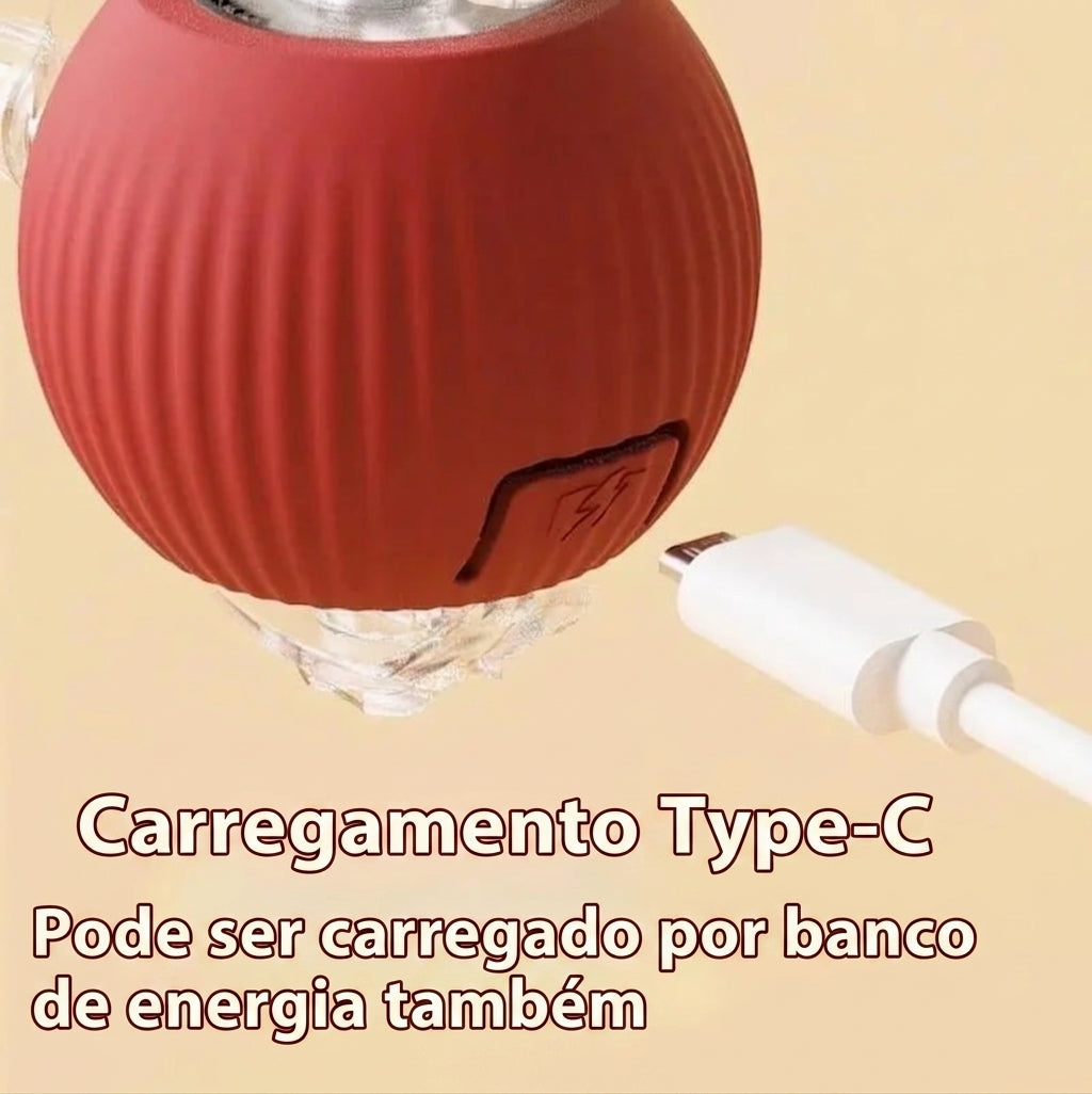 Bola Interativa Inteligente para Gatos - Sensor de Toque, Luzes e Som, Recarregável USB-C