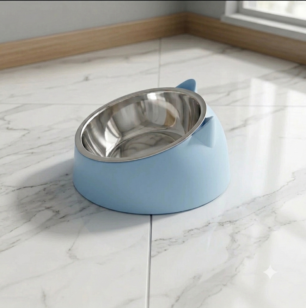 Comedouro Elevado Inclinado para Cães e Gatos