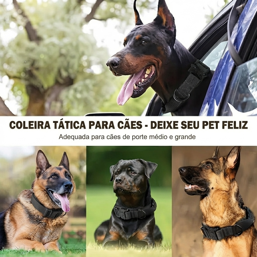 Coleira Tática Militar para Cães