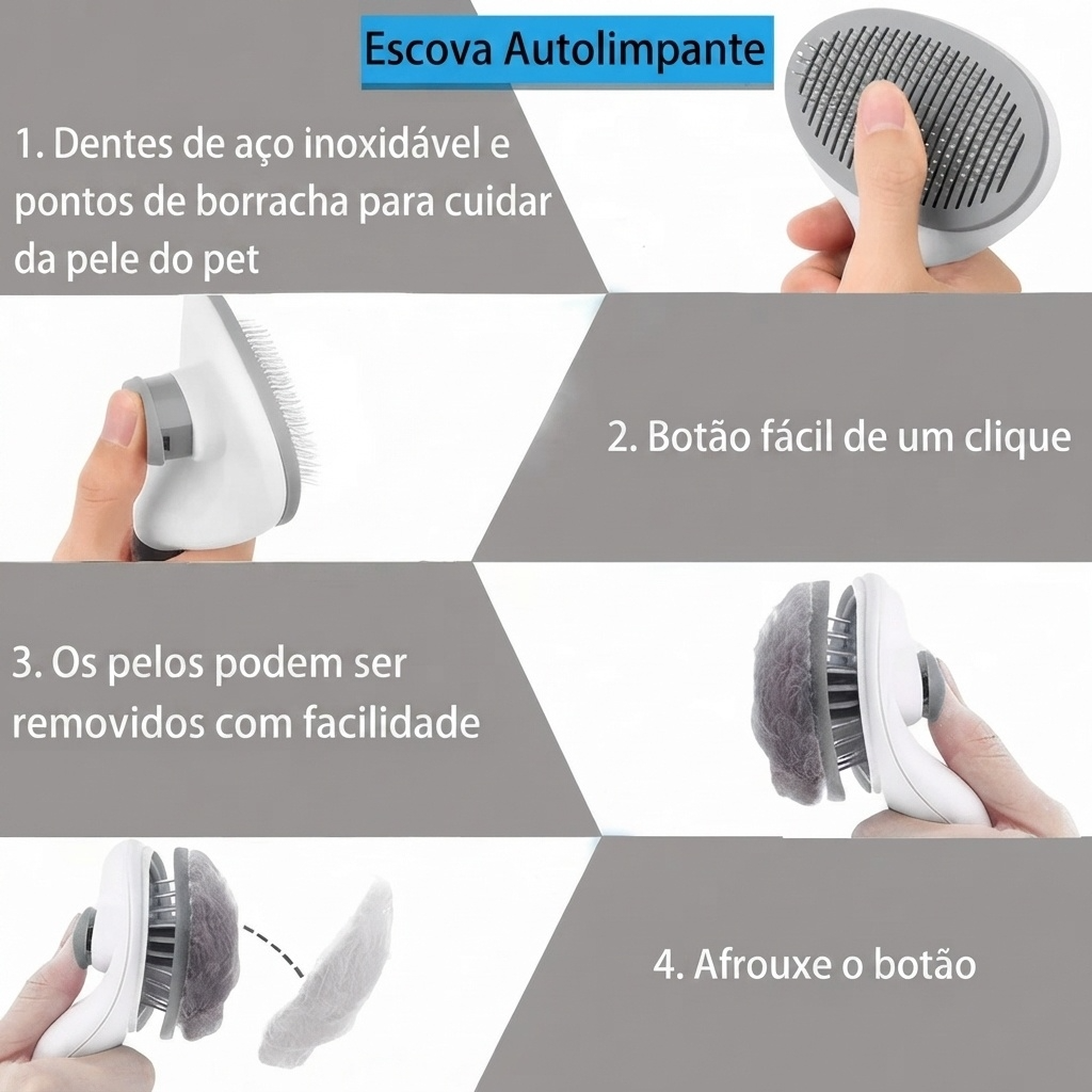 Escova Removedora de Pelos para Pets