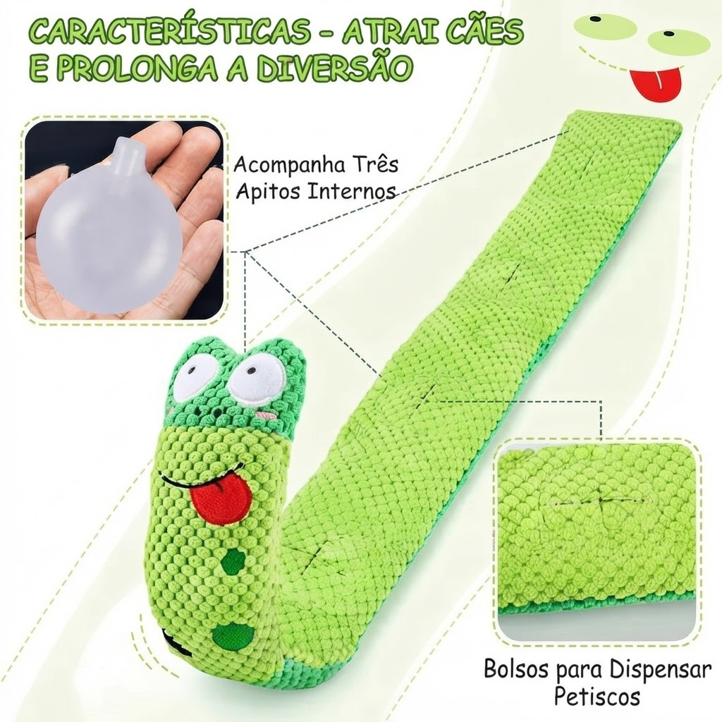 Brinquedo Sapinho de Pelúcia com Som para Cães