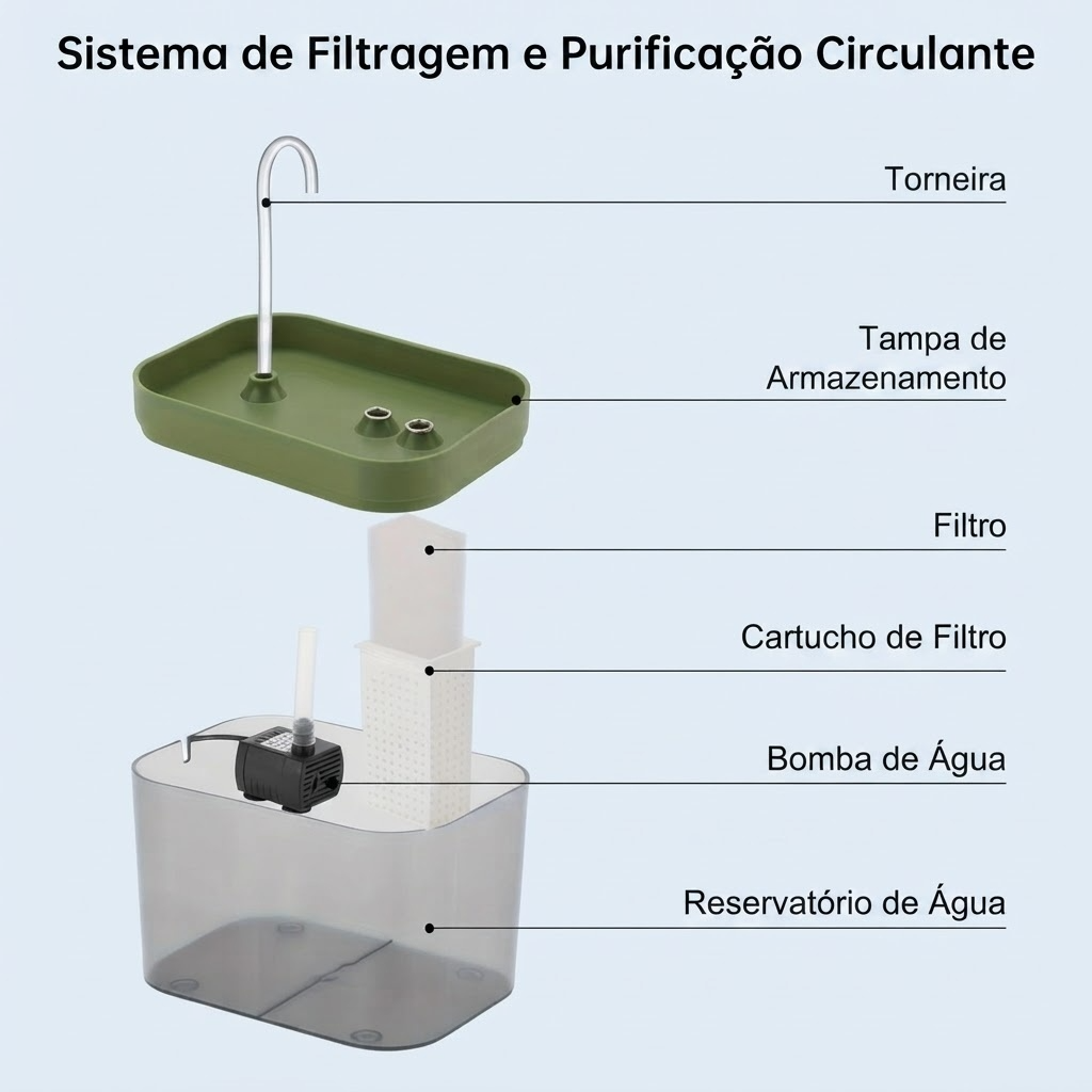Fonte de Água Automática para Pets