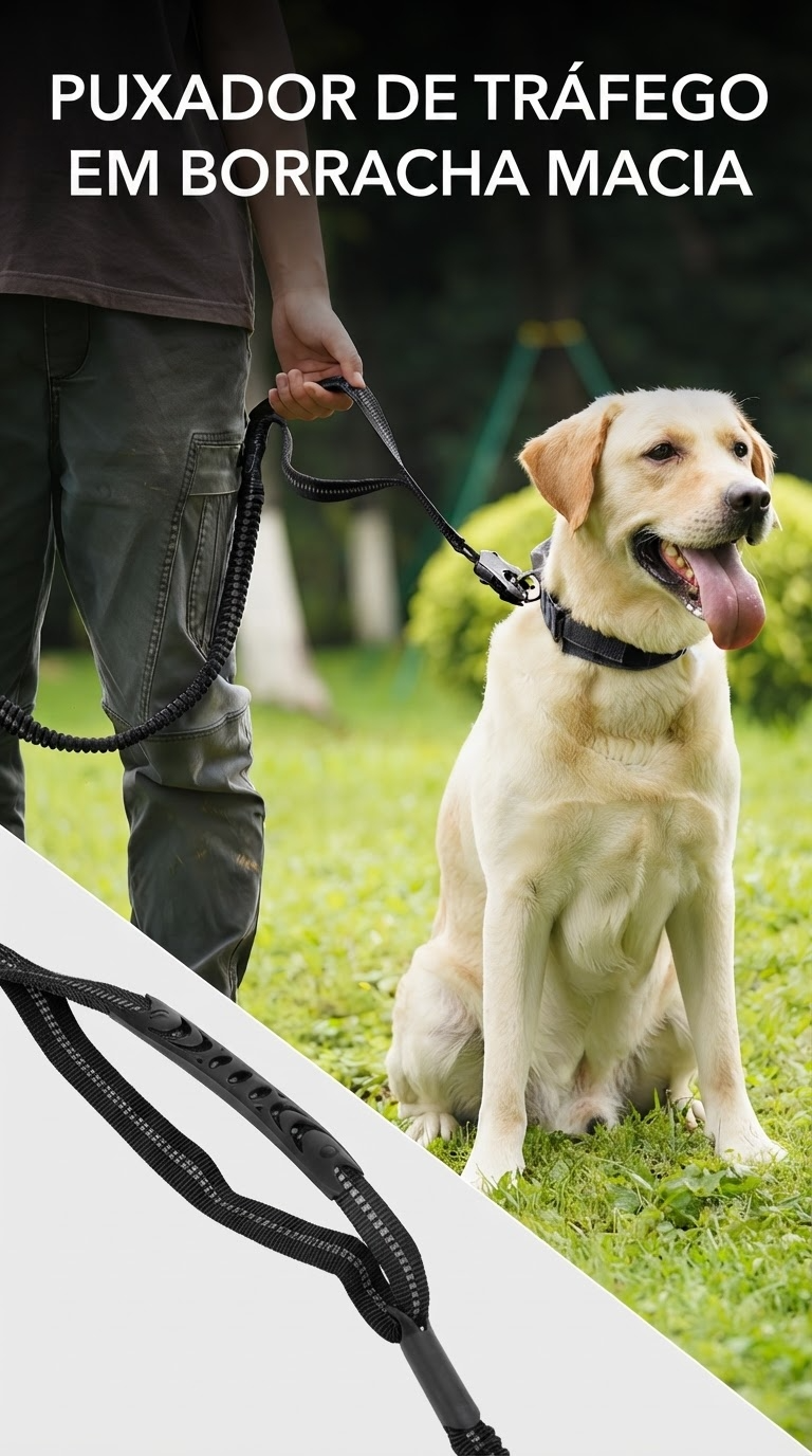 Guia Tática Elástica para Cães de Grande Porte
