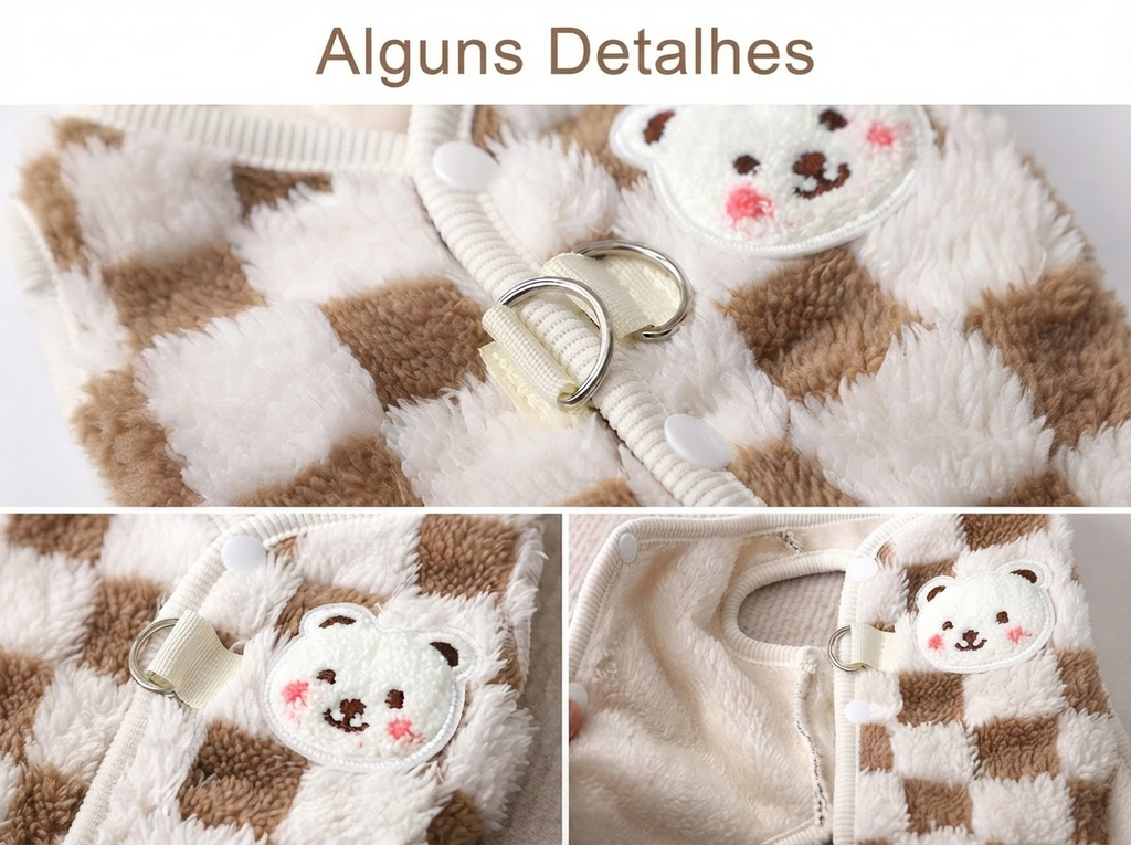 Casaco Xadrez de Inverno para Cães