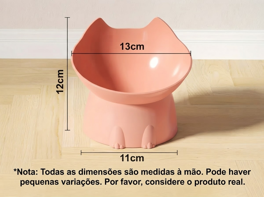 Tigela Elevada para Gatos Antitombamento