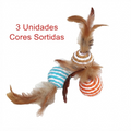 Kit de Bolinhas de Sisal com Penas para Gatos