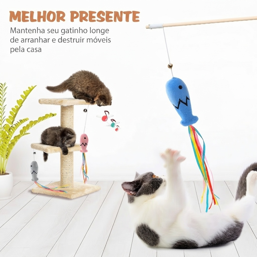 Varinha Interativa 3 em 1 para Gatos