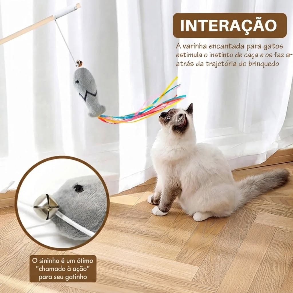 Varinha Interativa 3 em 1 para Gatos