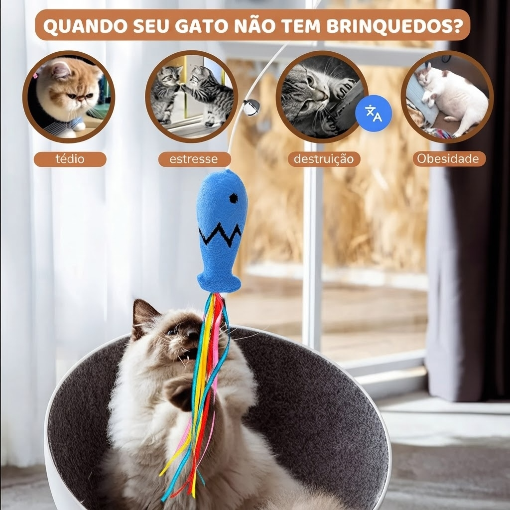 Varinha Interativa 3 em 1 para Gatos