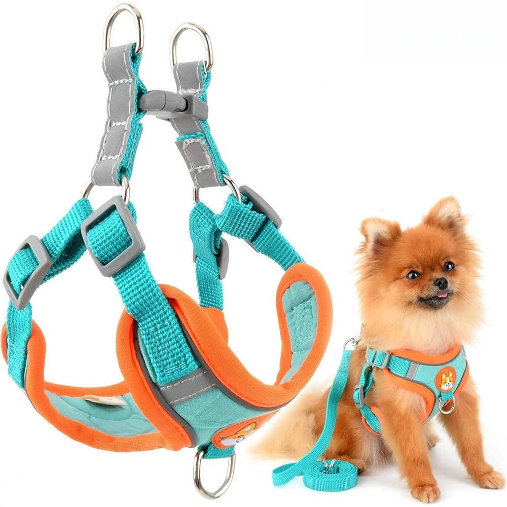 Coleira Peitoral Ajustável Para Cães Gatos, Passeio Confortável, Material Nylon Ergonômico Seguro