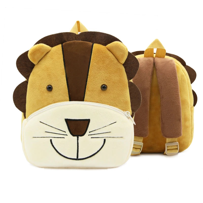 Mochila Infantil de Pelúcia com Estampa de Bichinhos