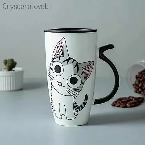 Caneca de Cerâmica Gatinho com Tampa