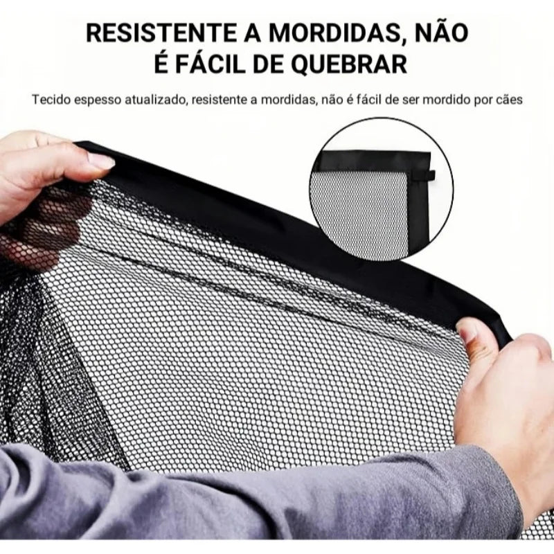 Tela de Proteção Retrátil para Pets - 75cm de Altura, Instalação com Ganchos Adesivos