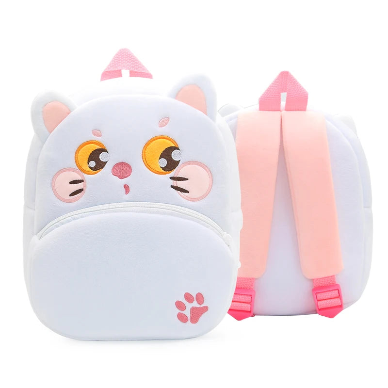 Mochila Infantil de Pelúcia com Estampa de Bichinhos