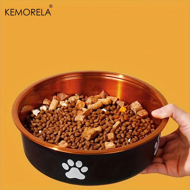 Comedouro Antiderrapante em Aço Inoxidável para Cães