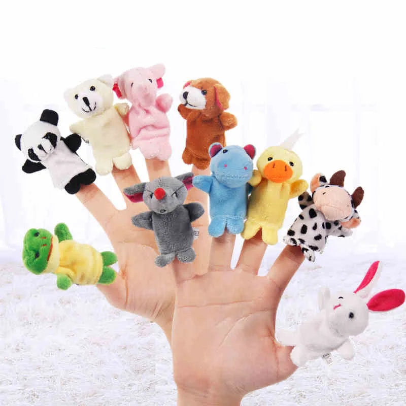 Kit com 10 Fantoches de Dedo Mini Animais