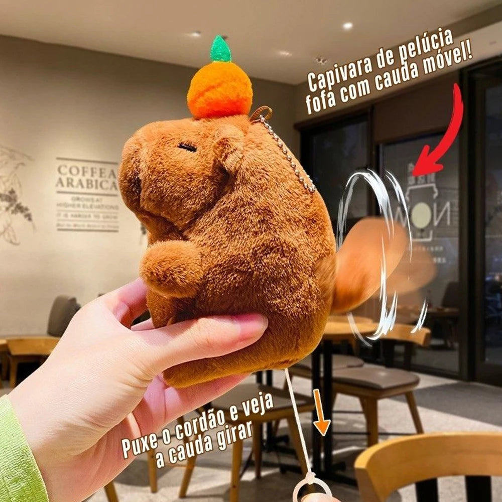 Pelúcia Interativa Capivara - Efeito de Bolhas, Presente Colecionável