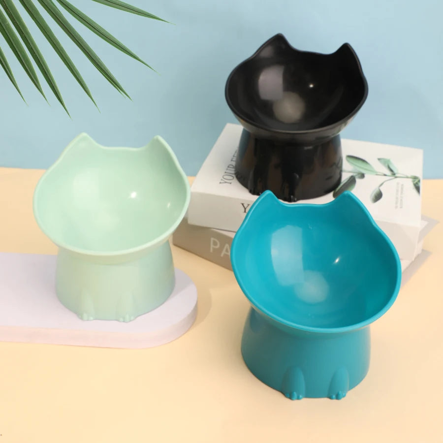 Tigela Elevada para Gatos Antitombamento