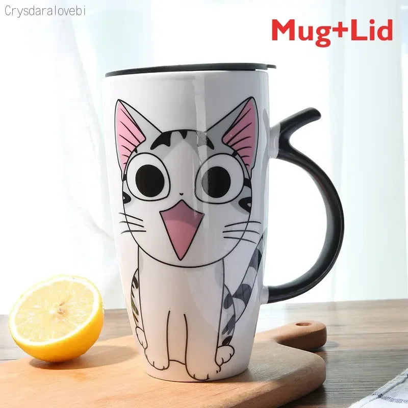 Caneca de Cerâmica Gatinho com Tampa