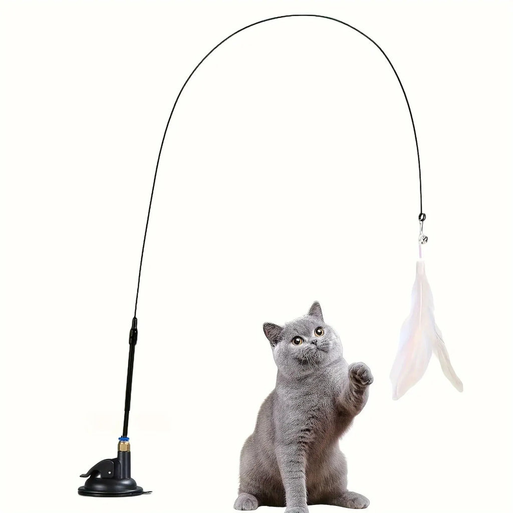 Brinquedo com Pena para Gatos - Estimula o Instinto de Caça