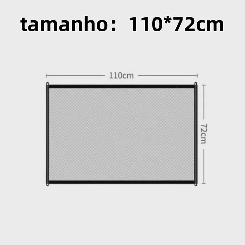 Tela de Proteção Retrátil para Pets - 75cm de Altura, Instalação com Ganchos Adesivos