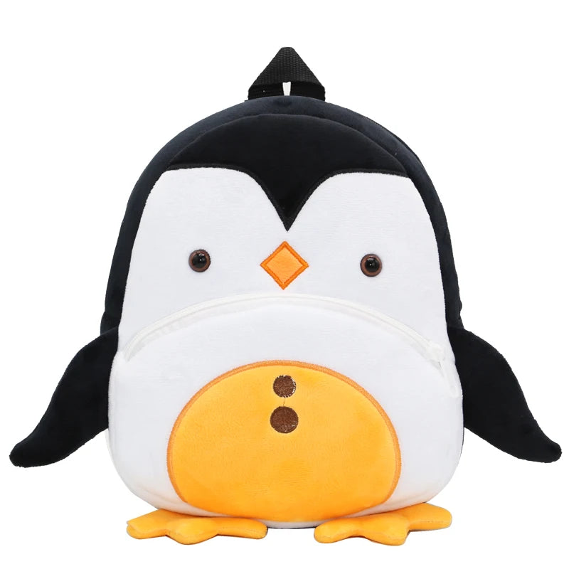 Mochila Infantil de Pelúcia com Estampa de Bichinhos
