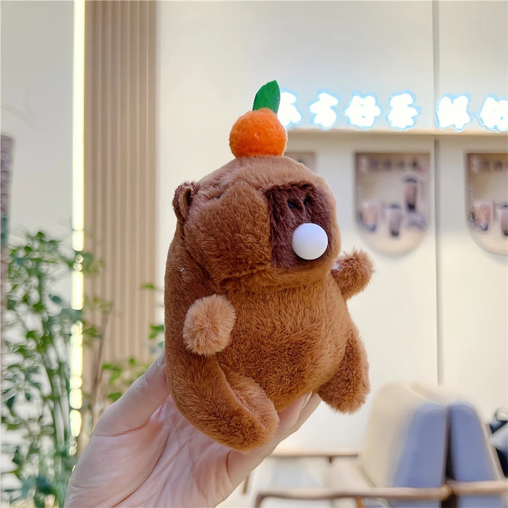 Pelúcia Interativa Capivara - Efeito de Bolhas, Presente Colecionável