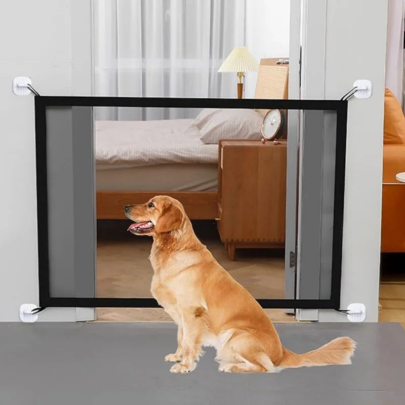 Tela de Proteção Retrátil para Pets - 75cm de Altura, Instalação com Ganchos Adesivos