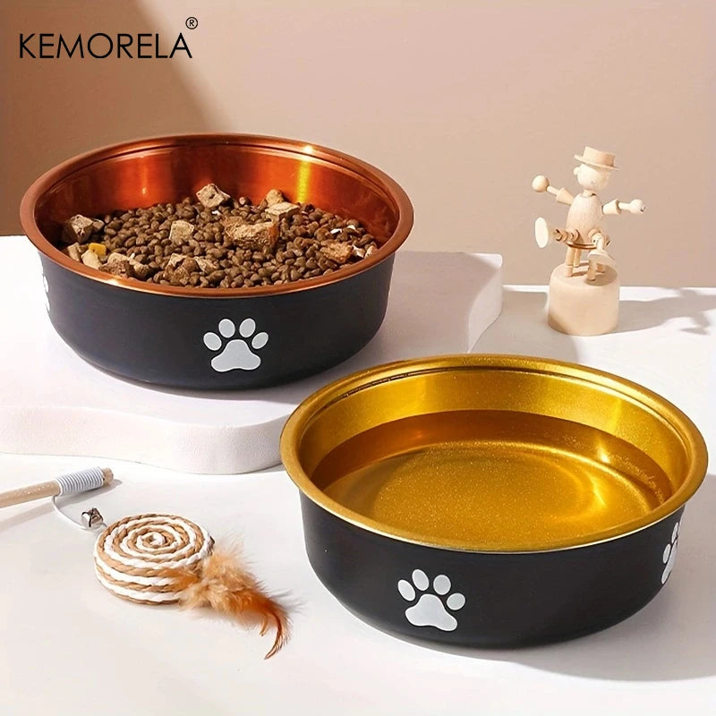 Comedouro Antiderrapante em Aço Inoxidável para Cães