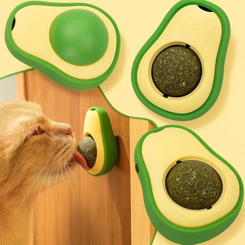Brinquedo com Catnip para Gatos - Formato Abacate, Fixação com Adesivo