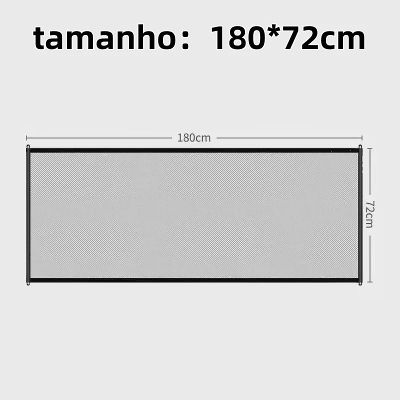 Tela de Proteção Retrátil para Pets - 75cm de Altura, Instalação com Ganchos Adesivos
