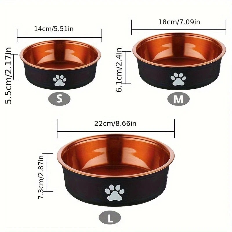 Comedouro Antiderrapante em Aço Inoxidável para Cães