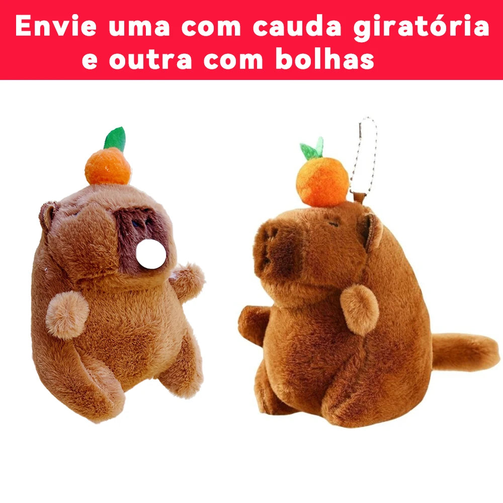 Pelúcia Interativa Capivara - Efeito de Bolhas, Presente Colecionável