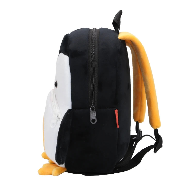 Mochila Infantil de Pelúcia com Estampa de Bichinhos