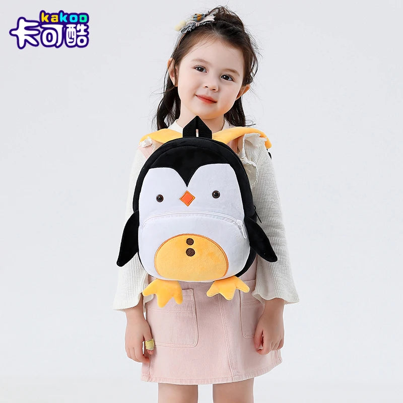 Mochila Infantil de Pelúcia com Estampa de Bichinhos
