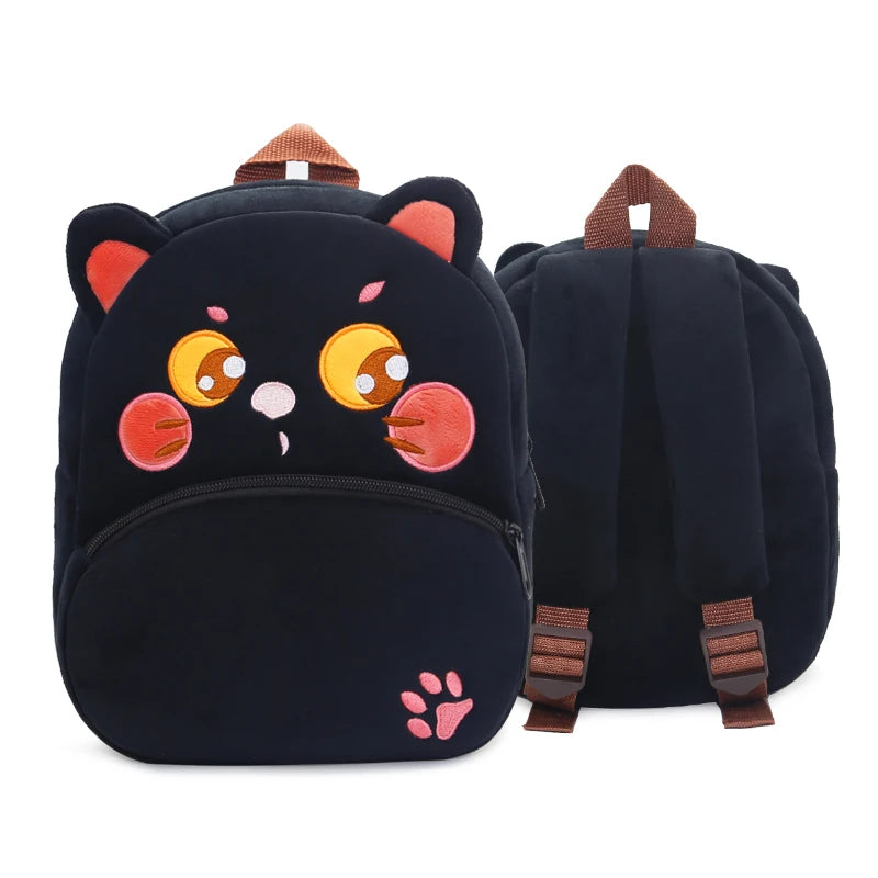 Mochila Infantil de Pelúcia com Estampa de Bichinhos