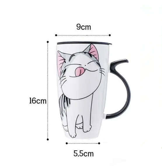 Caneca de Cerâmica Gatinho com Tampa