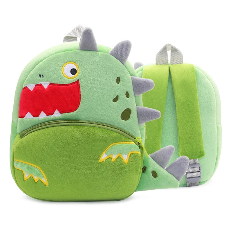 Mochila Infantil de Pelúcia com Estampa de Bichinhos